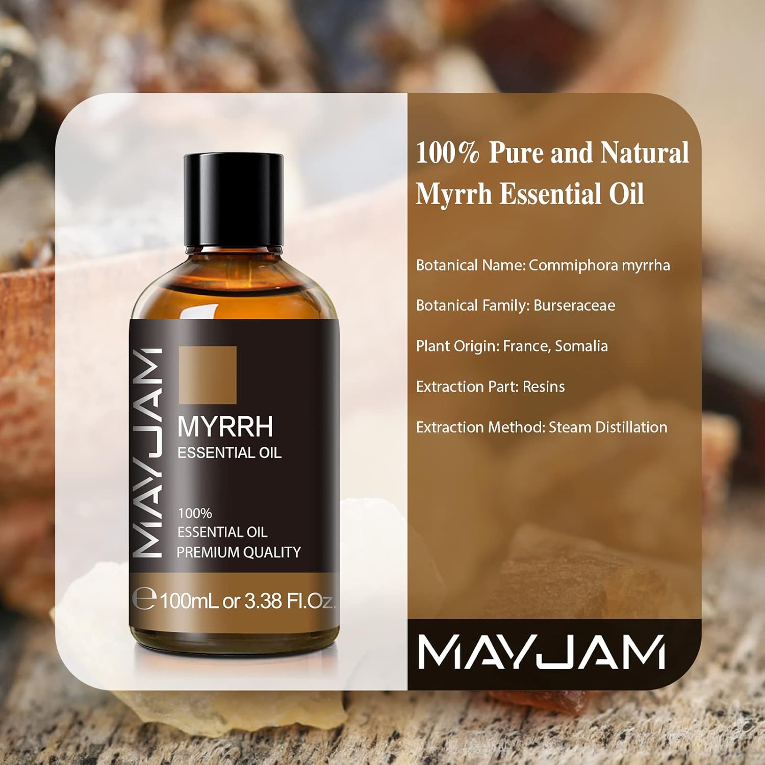 MAYJAM 100ML/3.38FL.OZ Myrrh Essential Oil and Ylang Ylang Essential Oil