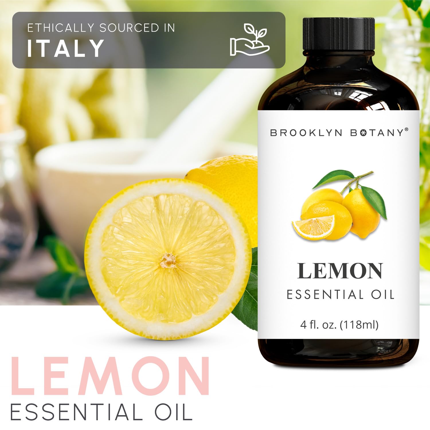Brooklyn Botany Lemon & Grapefruit Essential Oils – 4 Fl Oz (Pack of 2) – 100% Pure & Natural – Energizing & Uplifting Aromatherapy Blend