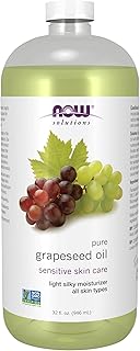 NOW Solutions, Grapeseed Oil, Skin Care for Sensitive Skin, Light Silky Moisturizer for All Skin Types, 32-Ounce