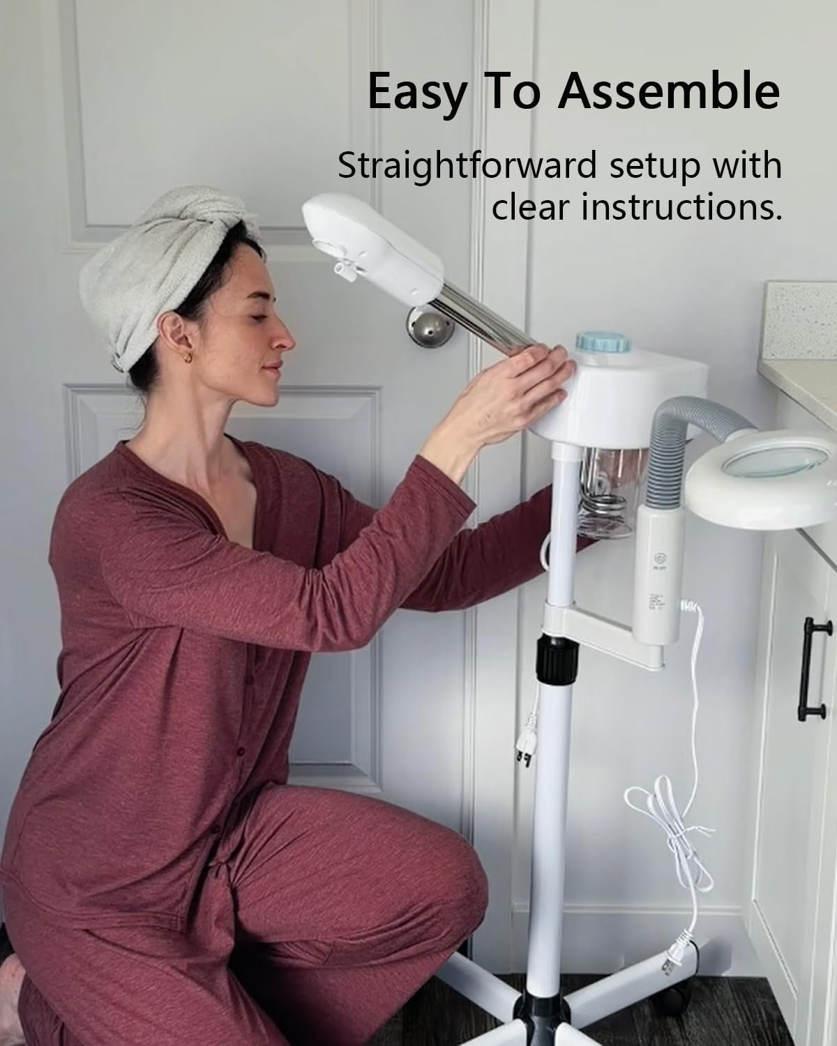 Artist hand Facial Steamer Professional 2 in 1 Hot Face Steamer with 5X LED Magnifying Lamp, Esthetician Face Steamer for Facial Deep Cleansing, Fast Heat Moisturizing for Beauty Salon Spa Home Use