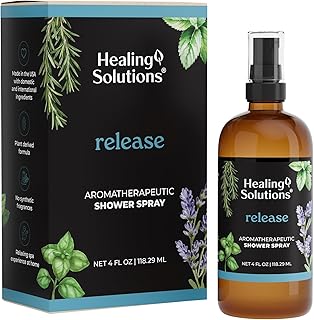 Healing Solutions Aromatherapy Shower Spray, Release Blend, 4oz, Therapeutic Grade Essential Oils, Made in the USA, At Home Spa Experience. Promotes Head Relief (4oz, Release)