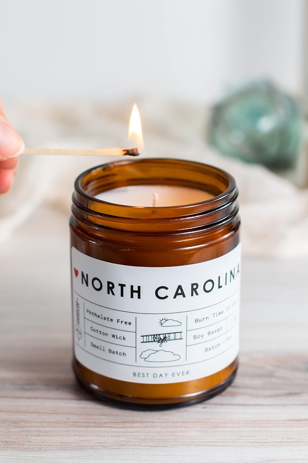 North Carolina State Candle - Rambling Caravan - Soy/Coconut Wax, Cotton Wick, Phthalate Free (7oz) - Pumpkin Caramel Crunch