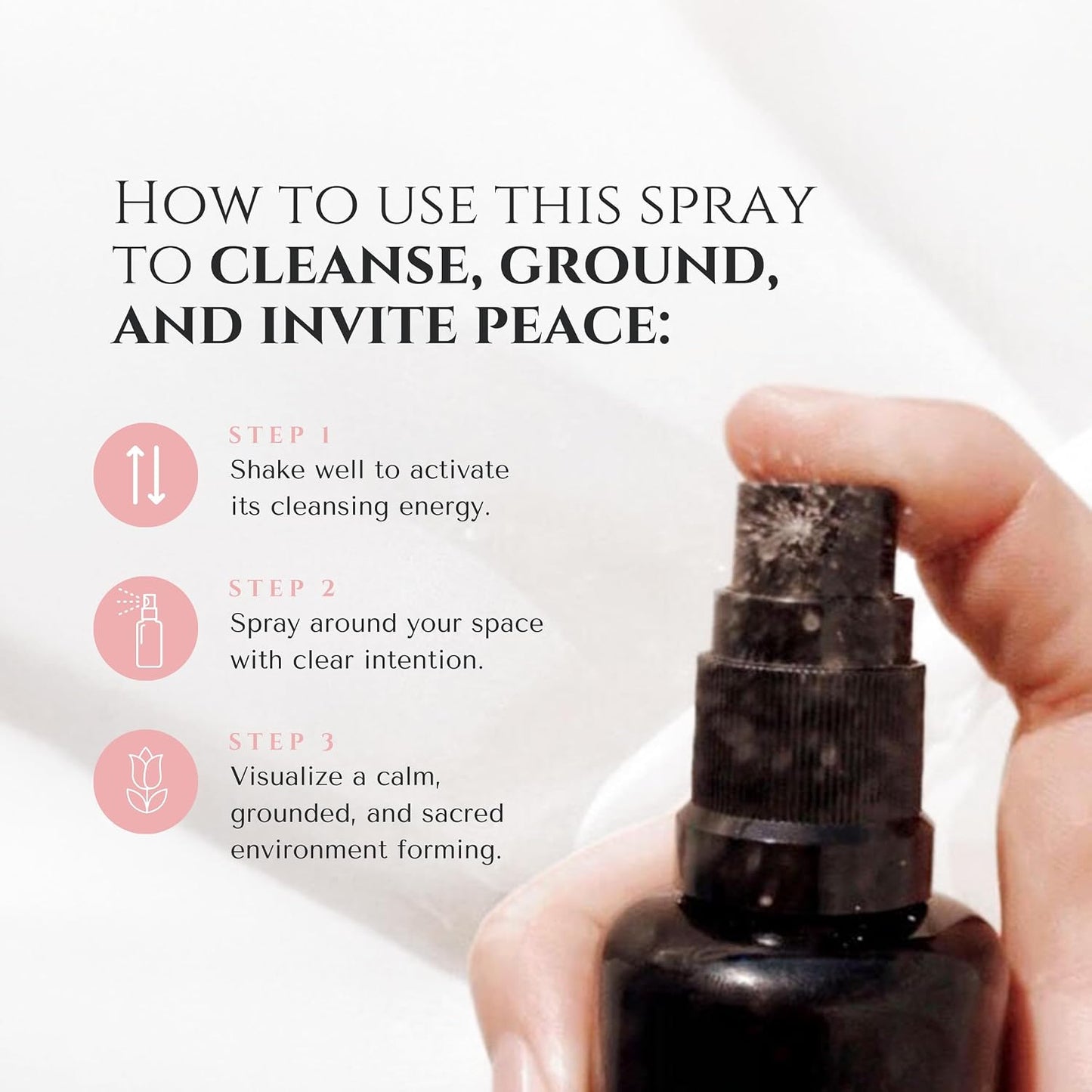 Circe Sacred Space Smudge Spray – 100% Natural Smoke Free Alternative to Clear Negative Energy, Restore Peace & Balance -Sage, Cedarwood & Lavender Blend - Soothing, Grounding, Self Care, Gift - 4oz