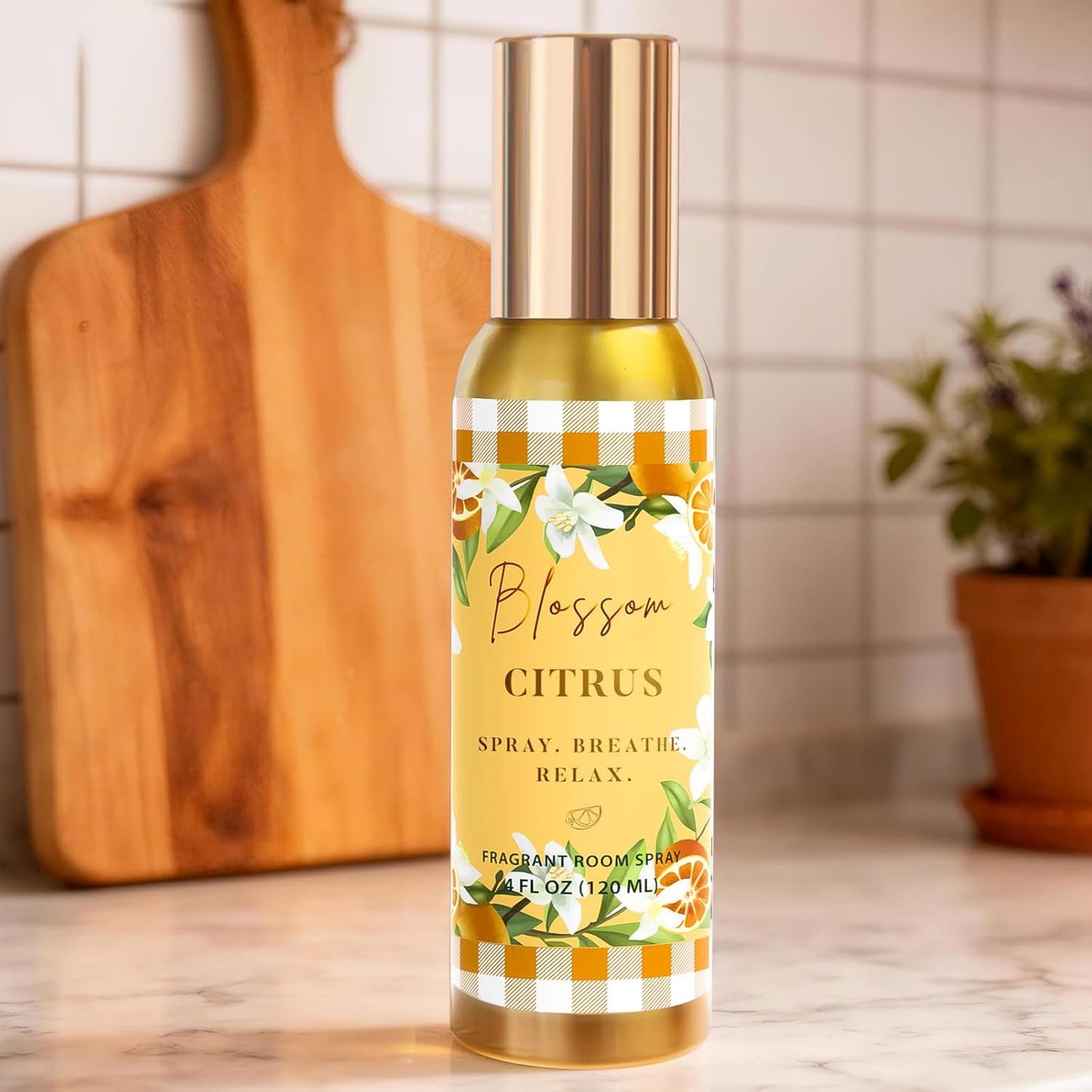 Room Spray, Blossom Citrus, 4 fl oz, Air Freshener for Home, Long-Lasting Odor Eliminator for Bathroom and Office