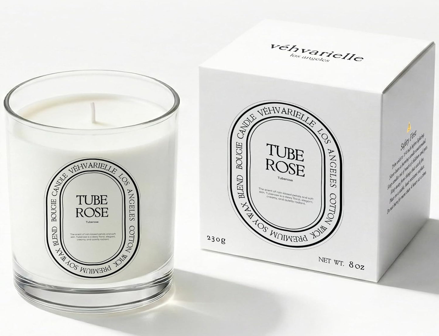 Tuberose Luxury Scented Candle for Home 8oz | Soft Floral Aroma for Daily Relaxation | Hand-Poured Soy Wax Blend | 40hr Clean Long Burn | Premium Home Fragrance for Women & Men