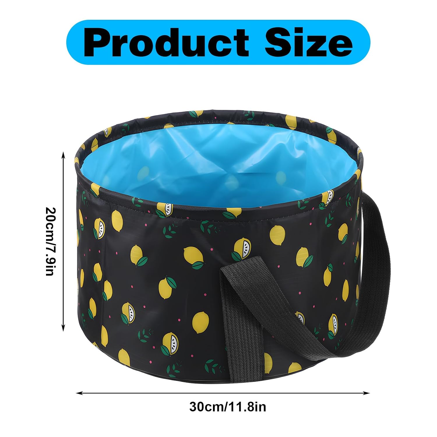 Foldable Bucket for Soaking Feet - Portable Foot Bath Tub Spa Basin for Travel, Home Pedicure & Outdoor Camping (Black)