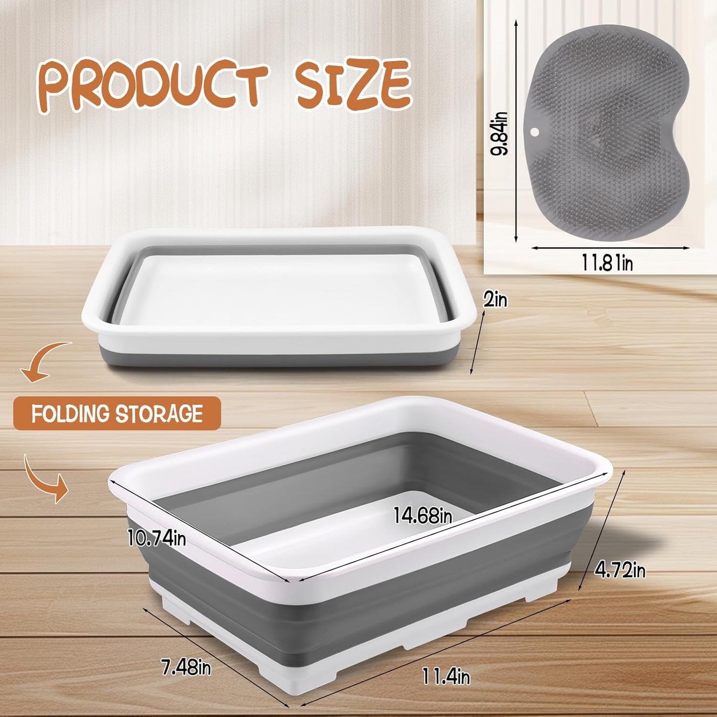 Collapsible Portable Pool Foot Bath, Non- Slip Collapsible Pool Foot Wash Basin Tub for Swimming Pool Ladder Above Ground Swimming Pools Accessories Beach Hot Tub, Keeps Water Clean