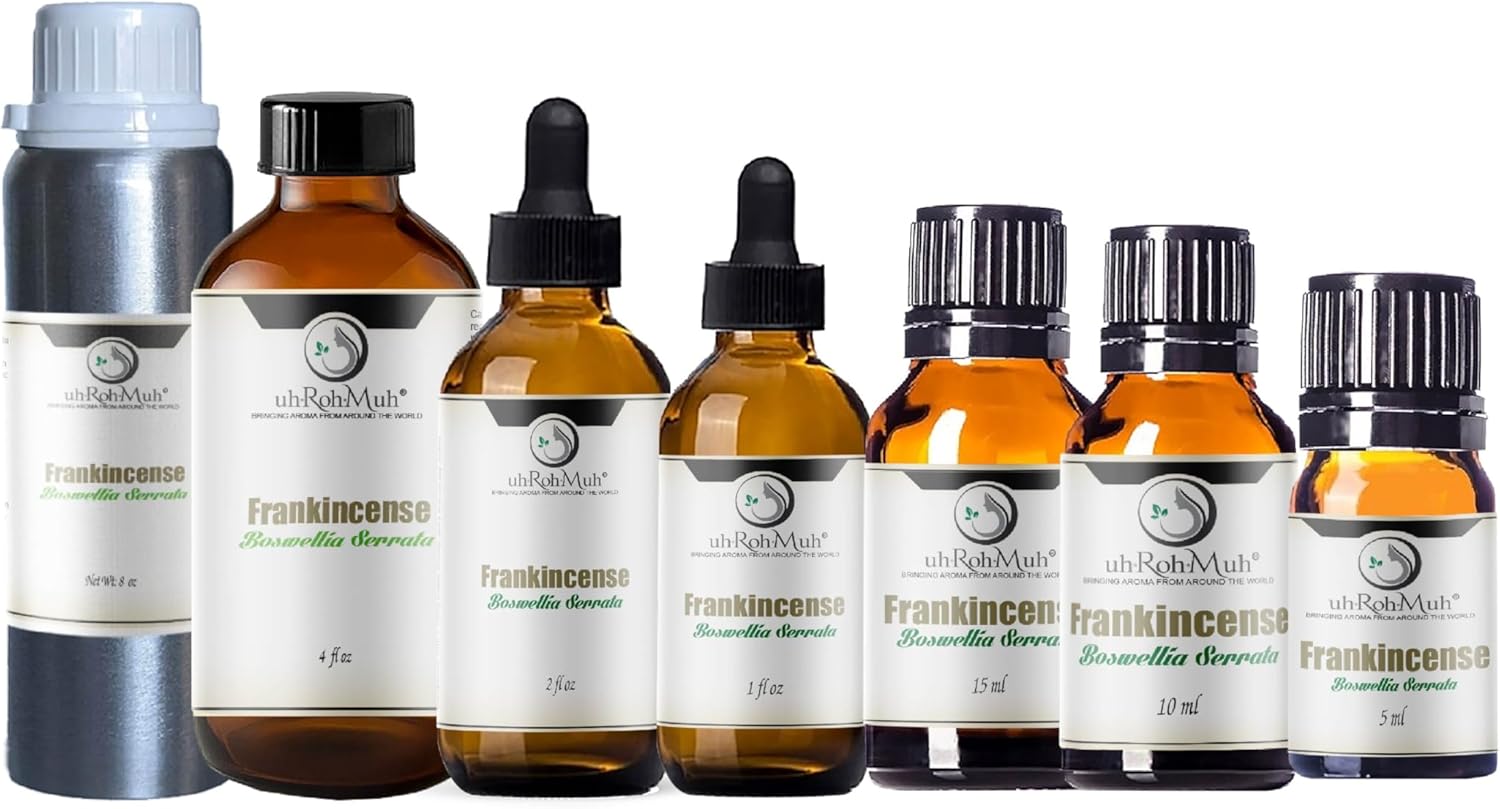 Frankincense Serrata Essential Oil - Steam Distilled Boswellia Serrata, Resin Oil, Warm Woody Aroma Base Note Essential Oil for Aromatherapy, Skincare, Massage and DIY Cosmetic Blends, India - 2 Fl oz