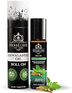 Ashwagandha Oil Roll-On (10ml) – Topical Adaptogenic Relief for Stress, Calm & Hormone Balance – Withanolides Aromatherapy Oil