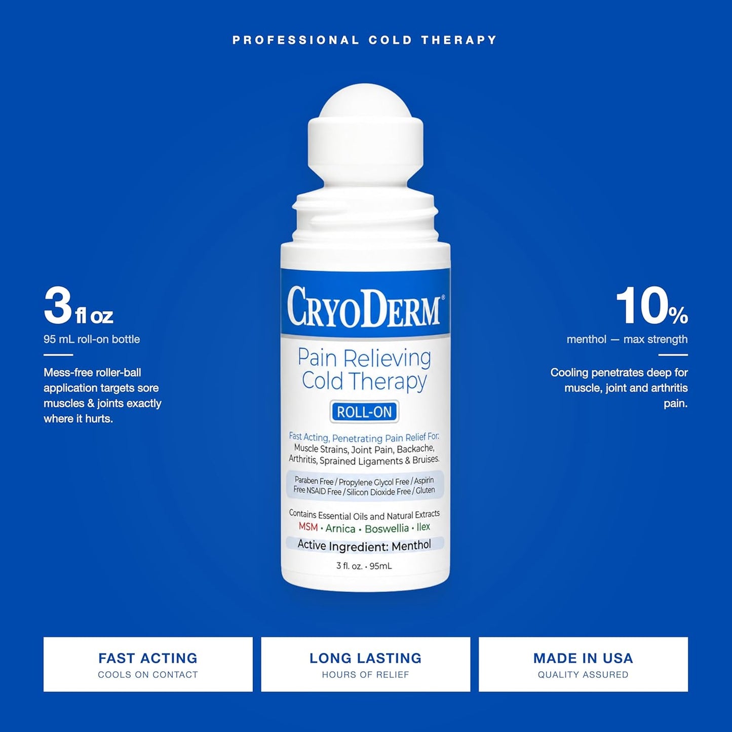 Cryoderm Cold Roll-on 3oz, 2.4 Lb