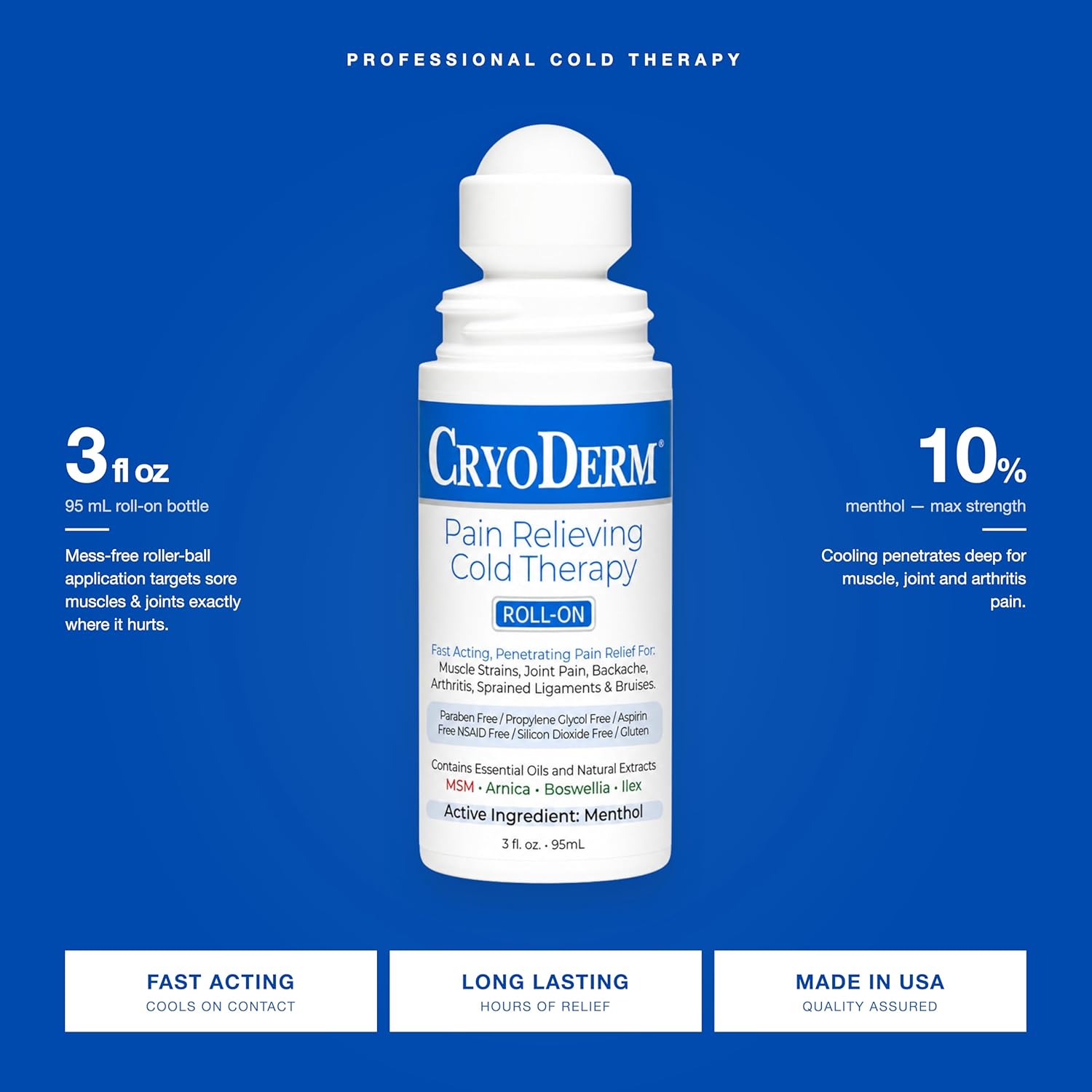 Cryoderm Cold Roll-on 3oz, 2.4 Lb