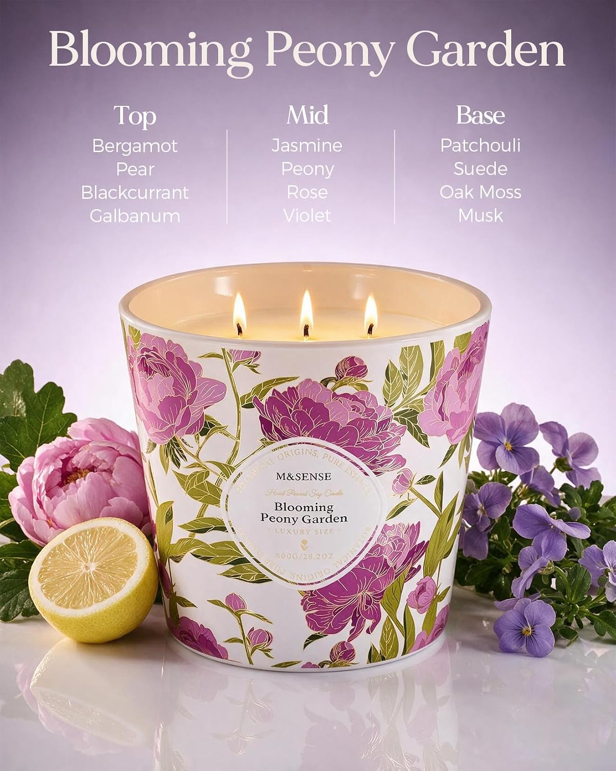 M&SENSE Peony Garden Scented Candle