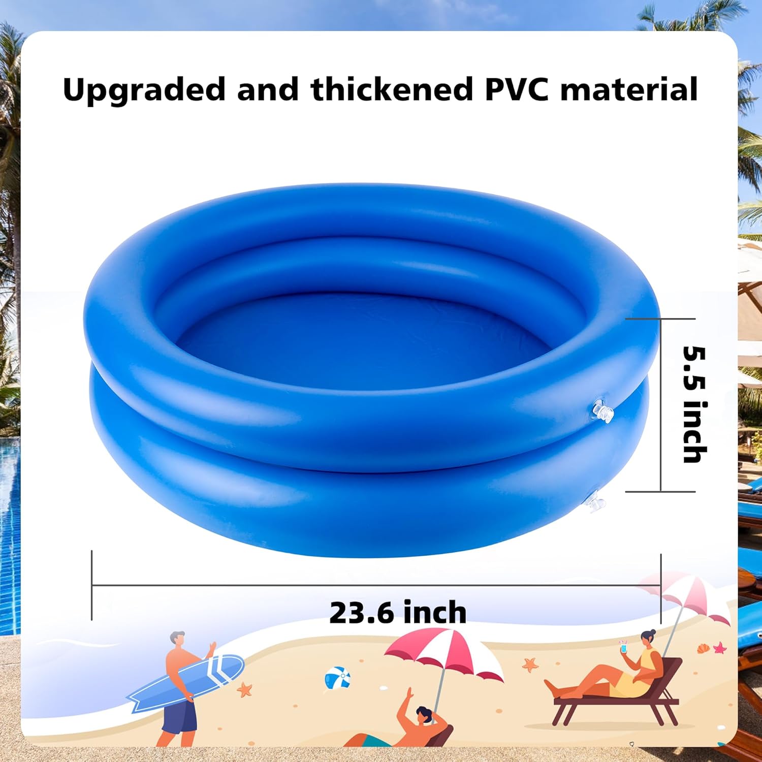 UNIFAMILY Inflatable Pool Foot Bath Basin Thickness, Portable Foot Soaking Bath Basin for Entry Pool Ladder, Pools Foot Bath Tray, Clean Feet Accessories with Pump, Small Inflatable Pool