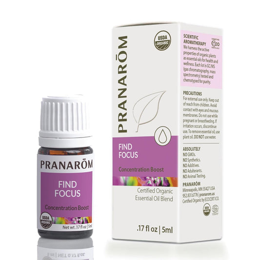 Pranarom - Find Focus Wellness Blend 5ml - Aromatherapy - Natural Focus - Certified Organic