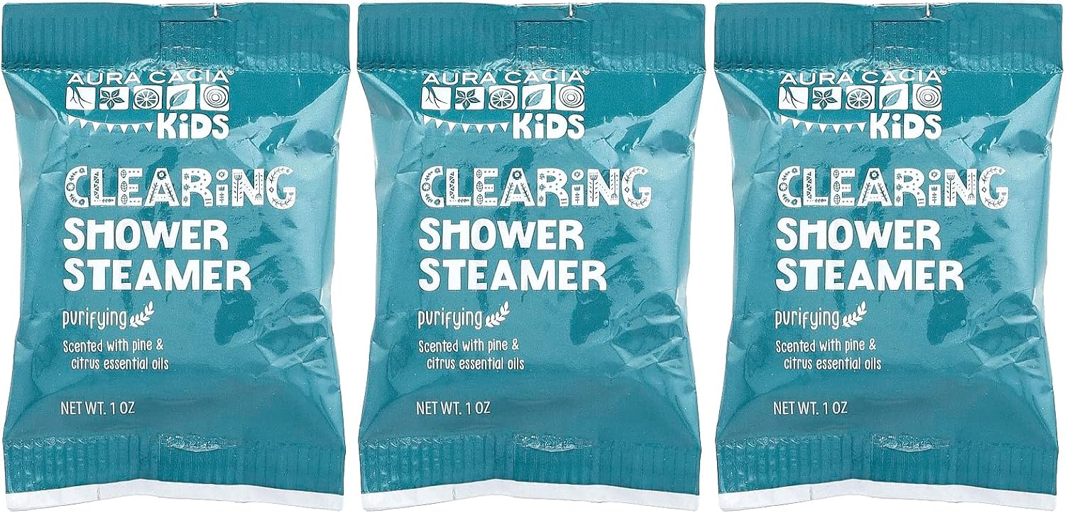 Aura Cacia Kids, Clearing Shower Steamers, Purifying, 3 Tablets