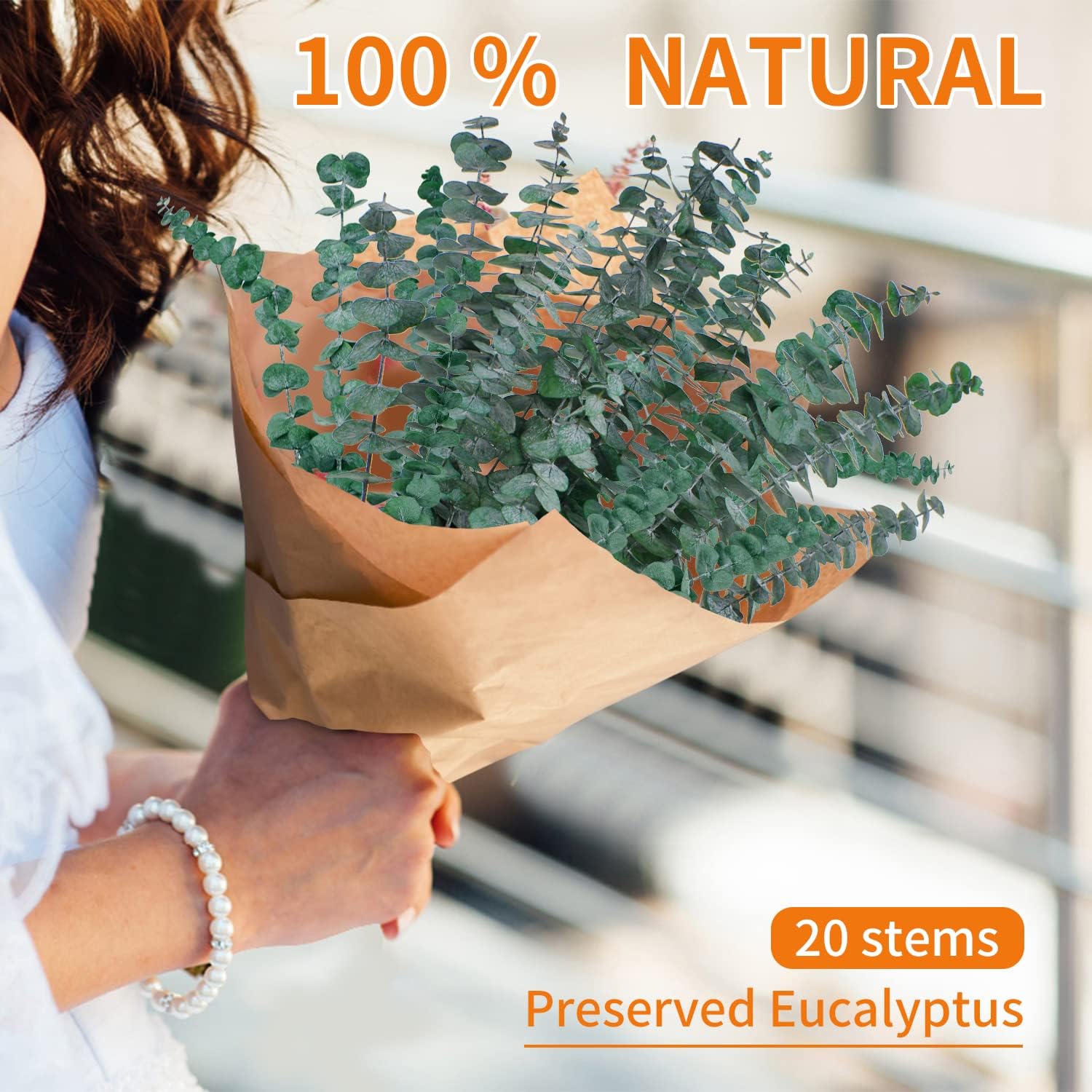 20 Pcs Dried Eucalyptus for Shower - Real Eucalyptus Stems,17'' Fresh 100% Natural Leaves & Aromatic for Shower Spray, Home Decor, Party Present, Wedding Gift