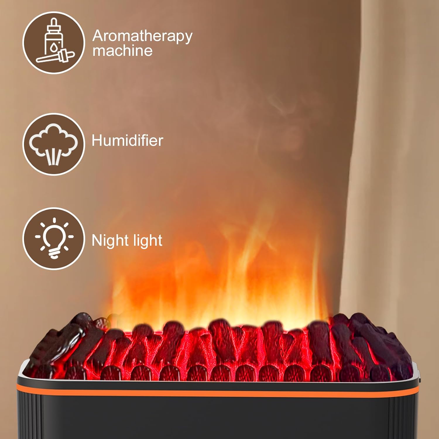 Aromatherapy Diffuser LtYioe Essential Oil Diffuser, Mini Wood-Burning Aroma Diffuser, 160 ML Ultrasonic Cool Mist Aromatherapy Humidifier，7-Colorful Light & Auto-Off, Whisper-Quiet Operation