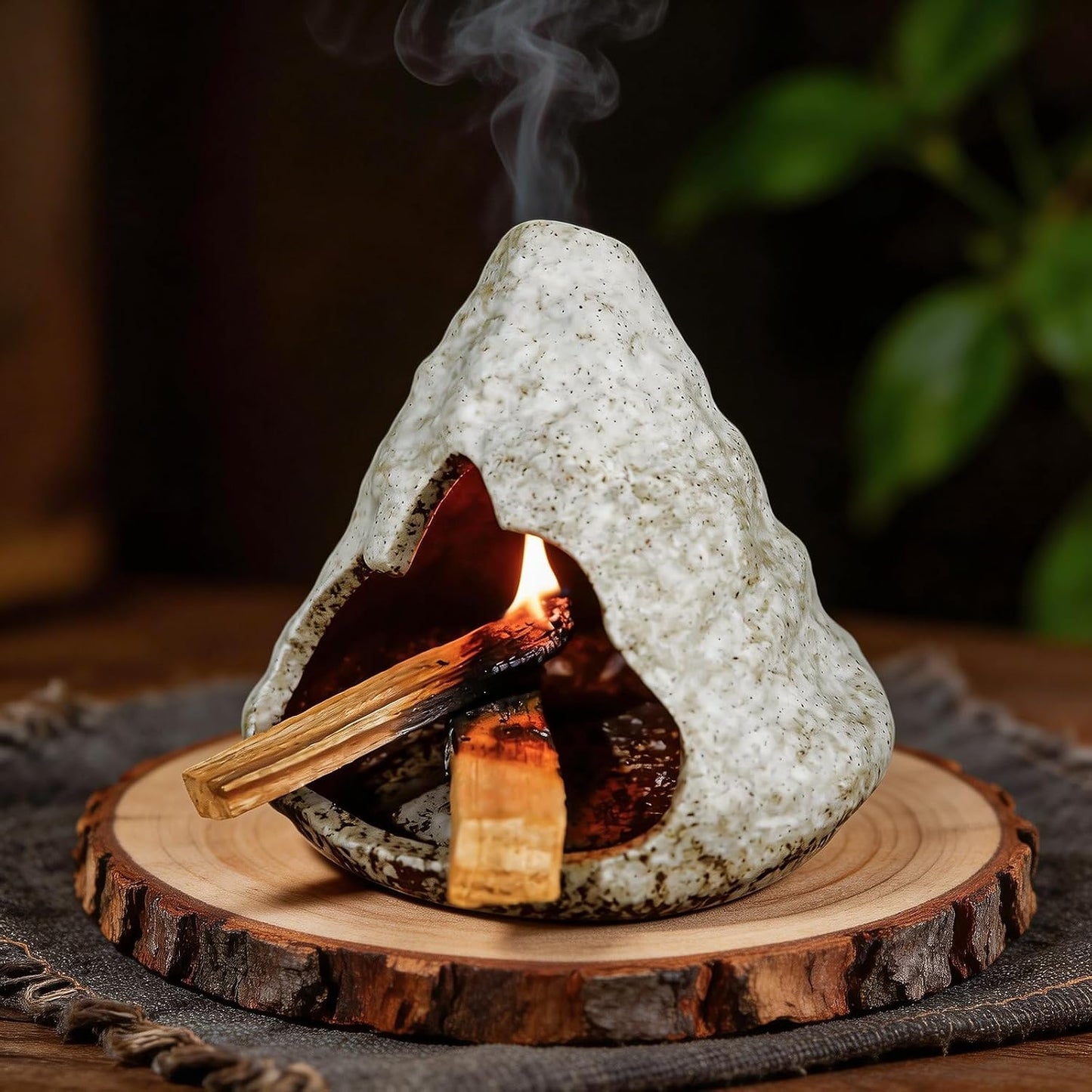 MOUGIGI Pure White Zongzi Palo Santo Holder – Elegant Sage Cone Incense Dish for Zen Meditation & Energy Cleansing – Ideal for Aromatherapy, Stress Relief, and Mindfulness Decor Gifts.