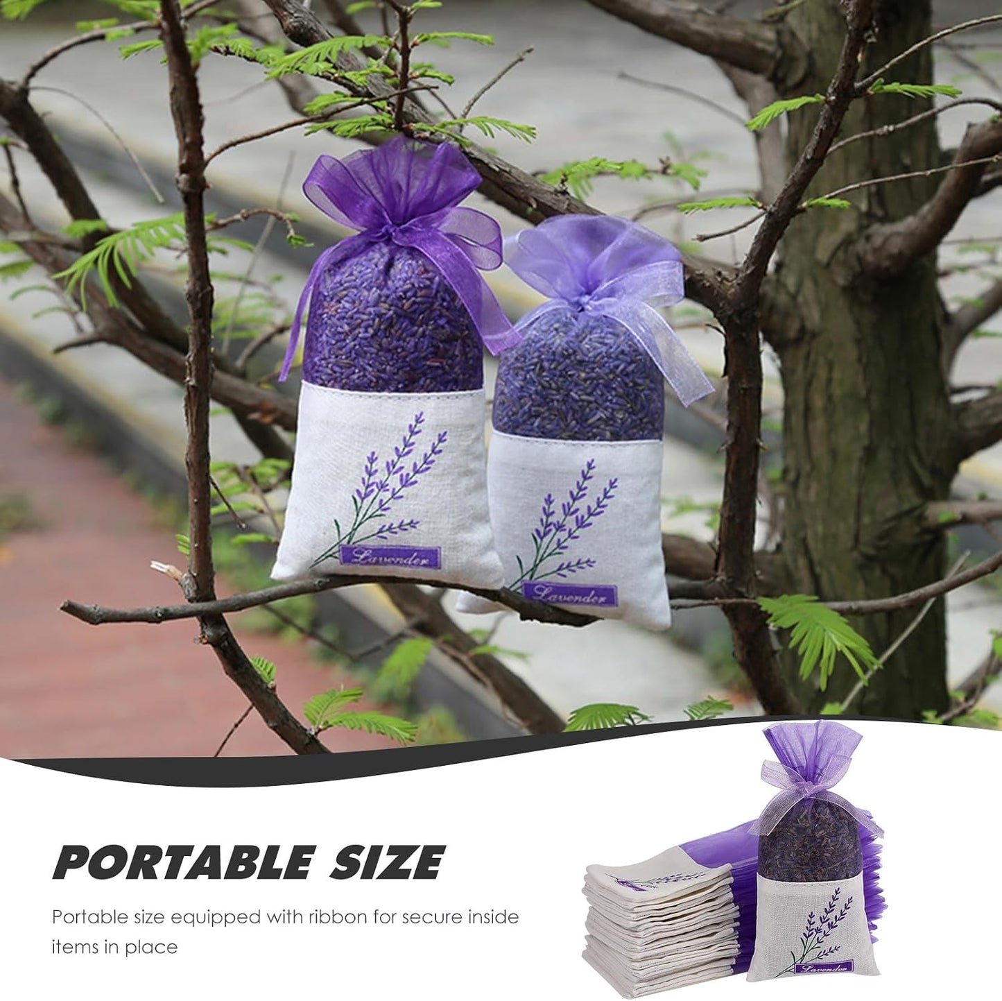 30 Pcs Empty Lavender Sachet Bags, Cotton Floral Scent Pouches with Ribbon Drawstring, Pockets for Dried Flowers Closet Air Freshener Drawer Car Potpourri Jewelry Storage