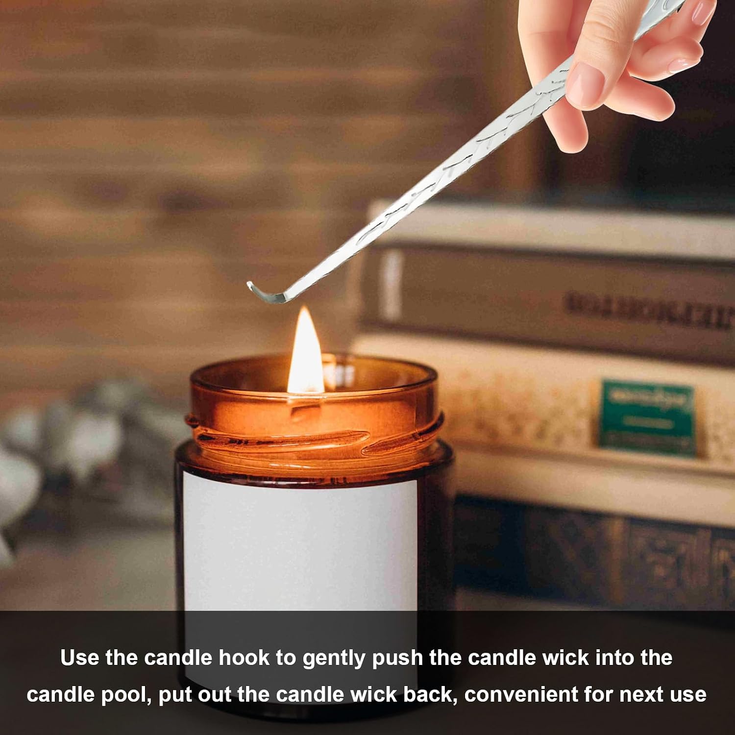 Set of 3, Candle Wick Trimmer, Candle Snuffer and Wick Dipper & Candle Accessory Set, Candle Care Kit for Candle Lover (Silver)
