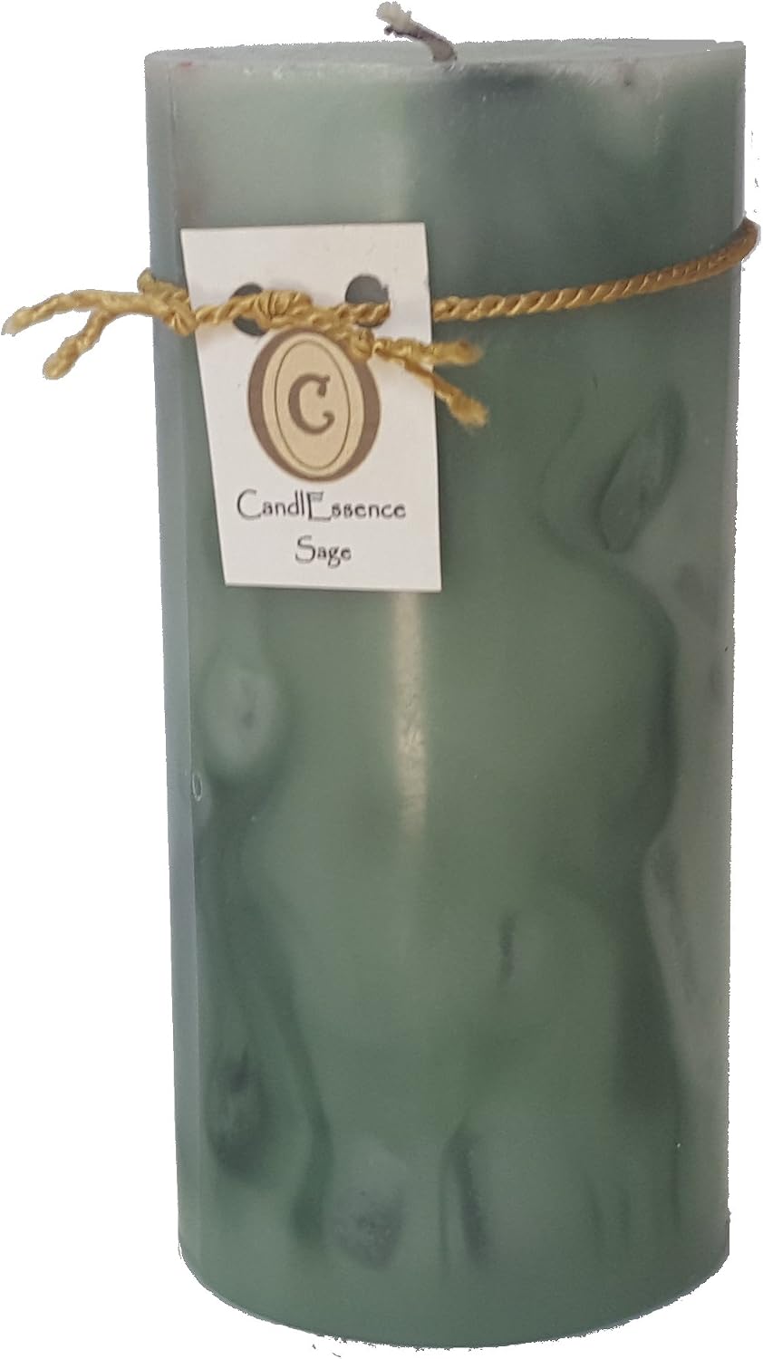 Handmade Scented Candle - Long Burning Pillar - Sage Scent (Medium)