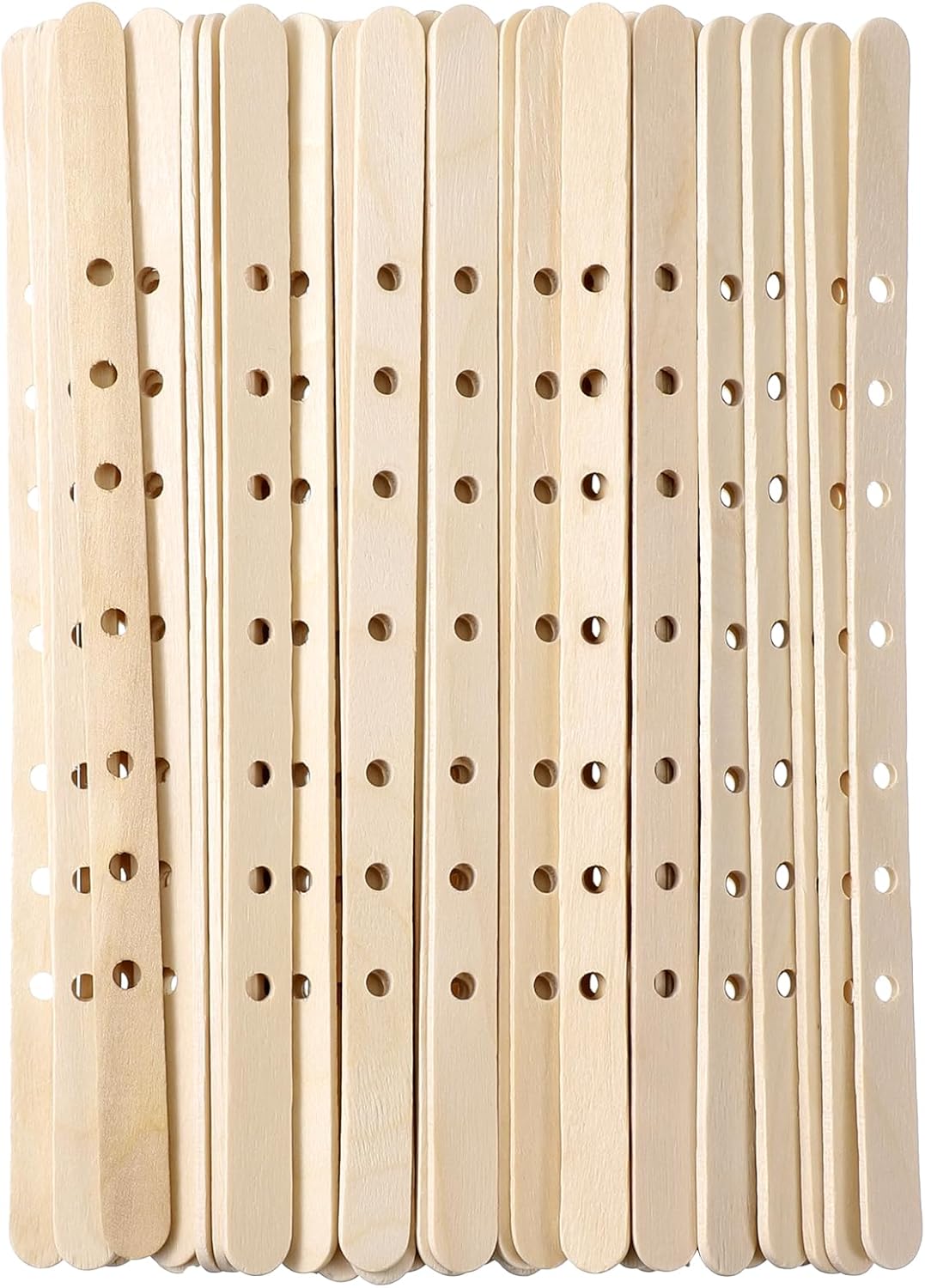 Wooden Candle Wick Holders 50 Pcs 7 Holes Wick Centering Devices Candle Multiwick Bars Candles Making Bars Wax Stick Clips Center Tool for DIY Wax Crafting Material Supplies