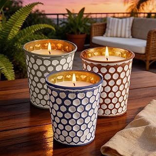 Citronella Candles Outdoor,3 Pack 18OZ Lemongrass Scented Candle for Patio Decor,Natural Soy Wax Citronella Candle for Home Garden,Balcony,Family Gathering,Backyard & Camping