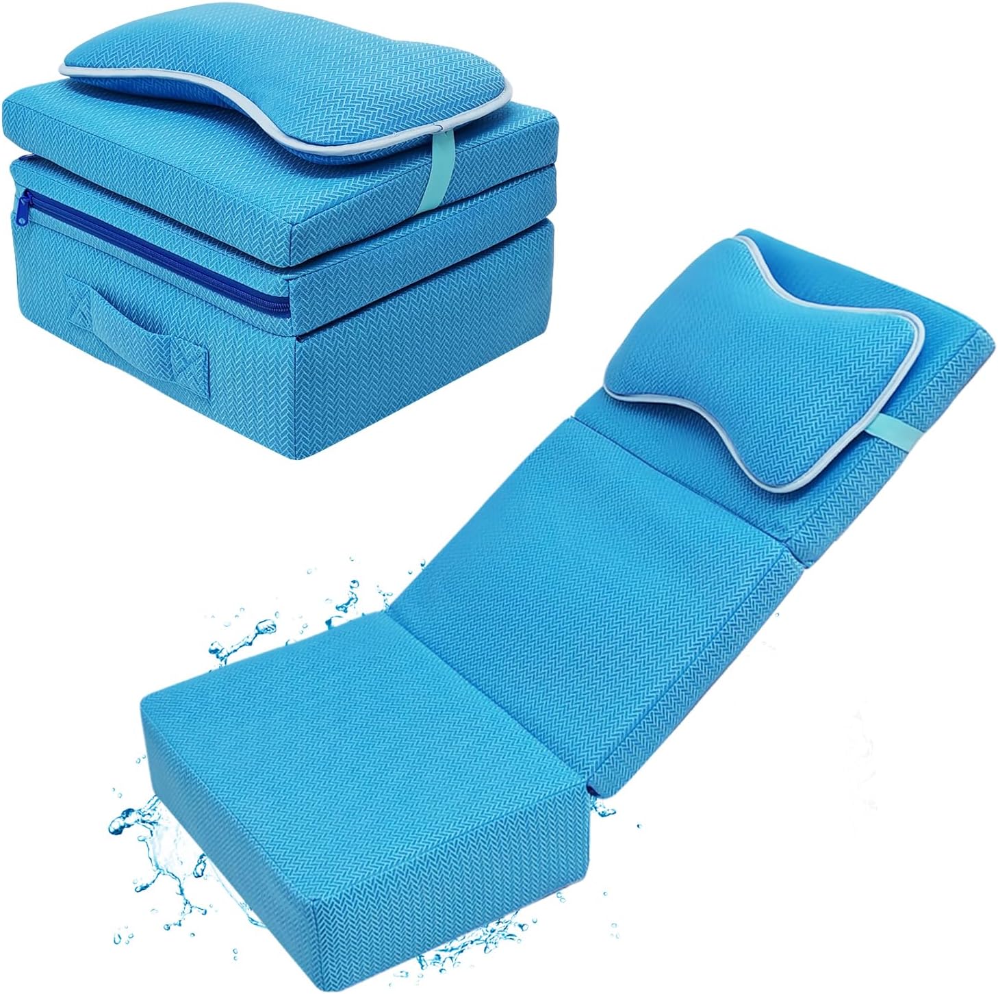 Hot Tub Booster Seat for Adults, Thickened Bathtub Cushion with Backrest and Removable Bath Pillow, 3D Air Mesh Hot Tub Seat Accssories, Full Body Support for Back Pain Relief, Relaxing Spa