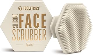 TOOLETRIES Premium Silicone Face Scrubber for Men & Women, Gentle Facial Cleansing Brush & Exfoliator, Deep Pore & Dead Skin Removal, Soft Touch Massager, Quick-Drying & Hygienic - Sand