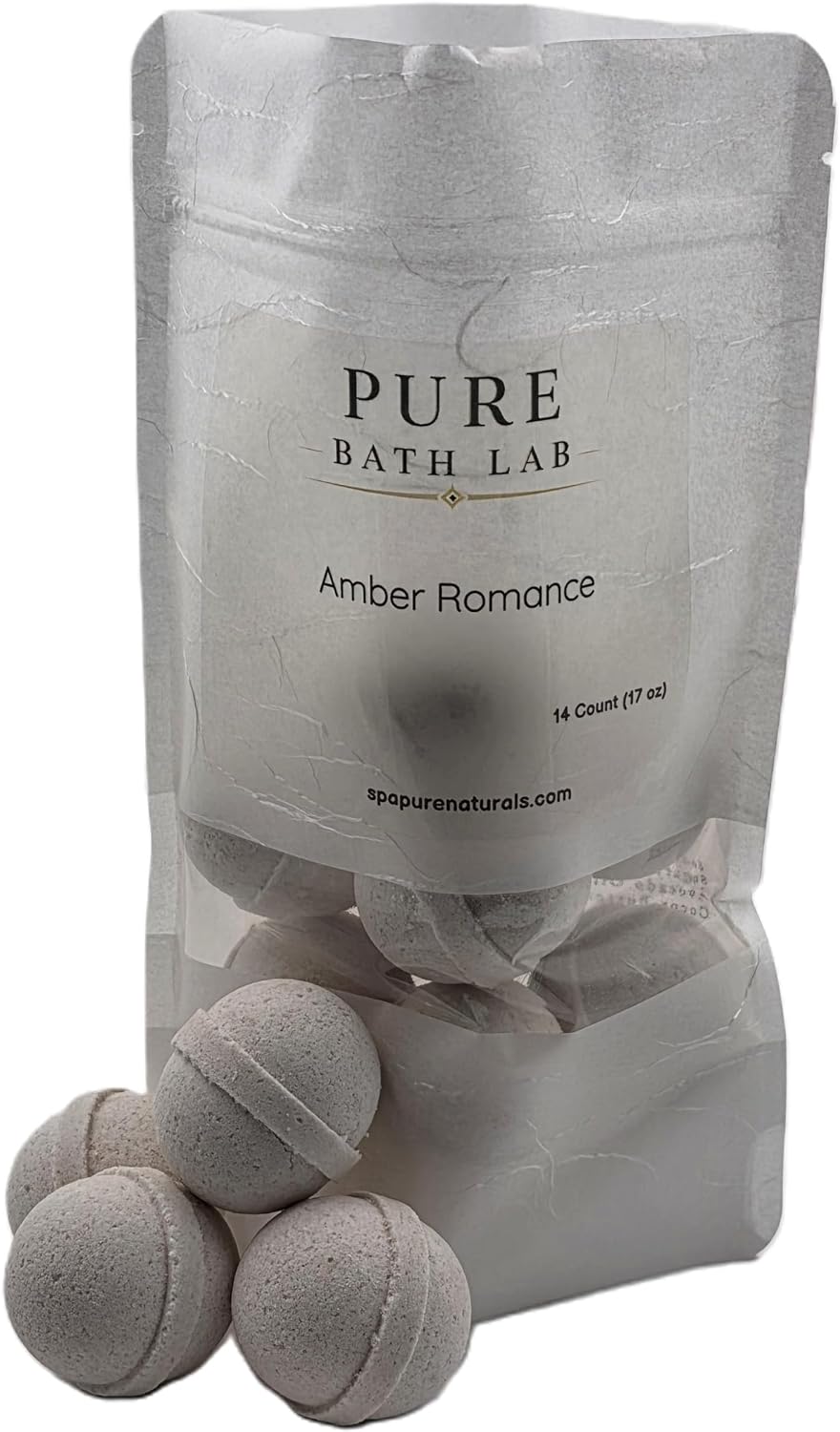 Spa Pure Amber Romancing: Bath Bomb Fizzies Made in USA with Shea Butter, Ultra-Moisturizing, Best for All Skin Types (14 Count) Pack of 1