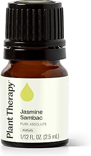 Plant Therapy Jasmine Sambac Absolute Essential Oil, 2.5 mL (1/12 oz), 100% Pure and Undiluted, Great for Skin Care DIYs and Aromatherapy