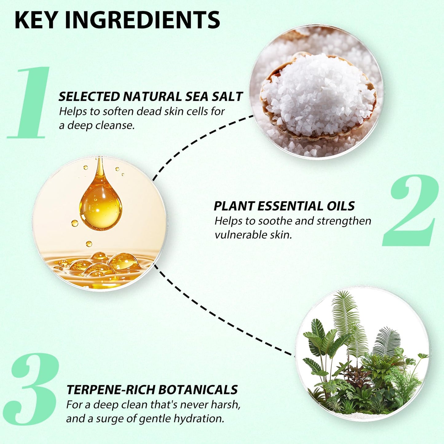 Bee & Flower Sea Salt Scrub Clarifying Bath Soap Gentle Exfoliating Shampoo and Body Wash Lightly Moisturizing Body Scrub to Soften & Smooth Skin - 16.8 Fl Oz