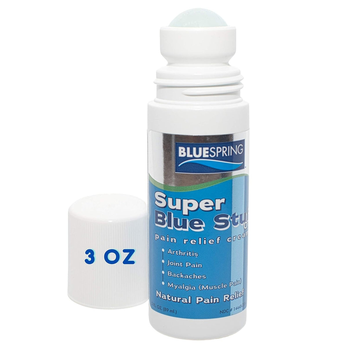 Super Blue Stuff Natural Pain Relief Roll-On with Emu Oil