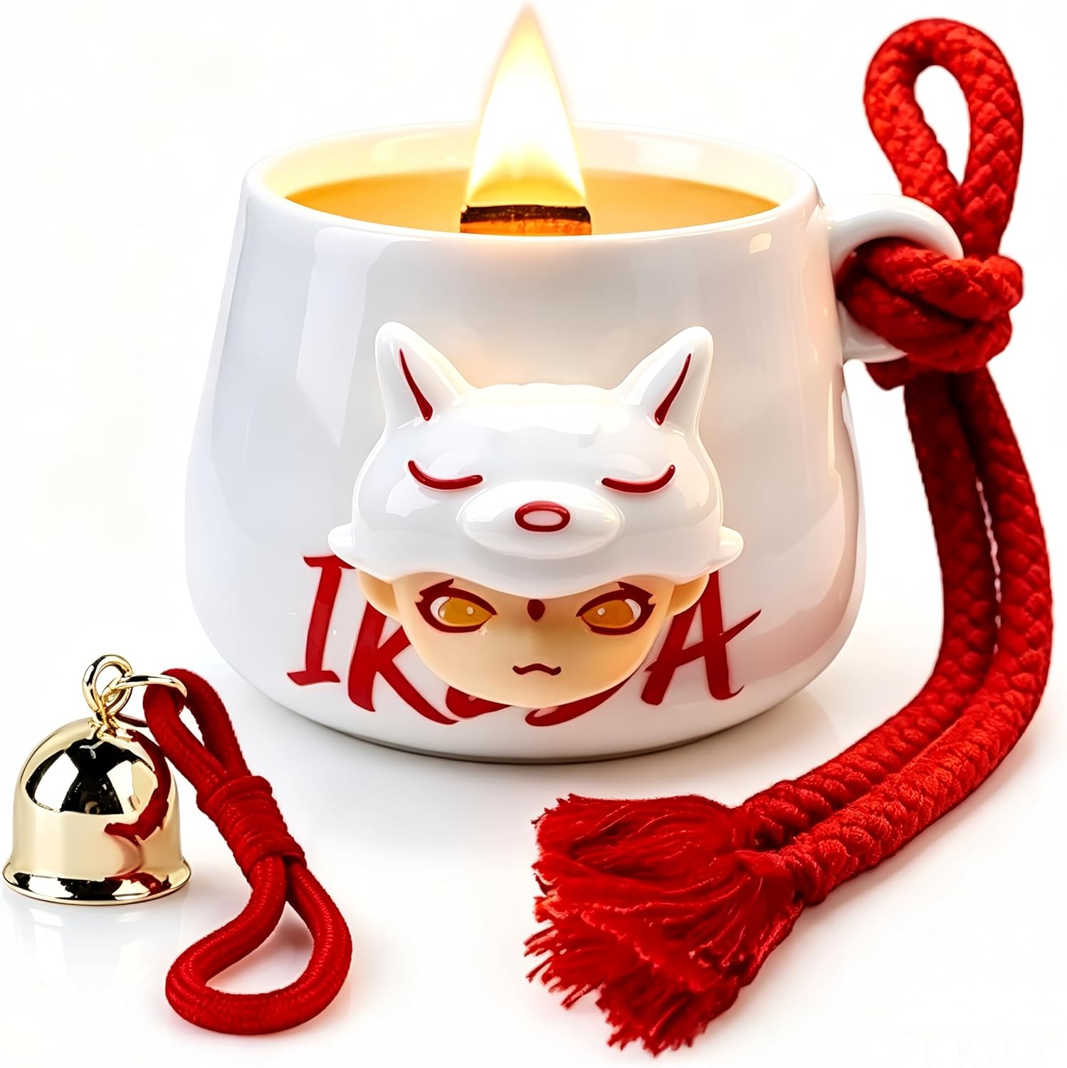 Ikeda Unique Candle Gift for Women & Men, Coconut, Milk&Vanilla Scented Candle for Home, 10.23oz Wood Wick Aromatherapy Candle, Vegan & Cruelty-Free, Coconut & Soy Blend Wax