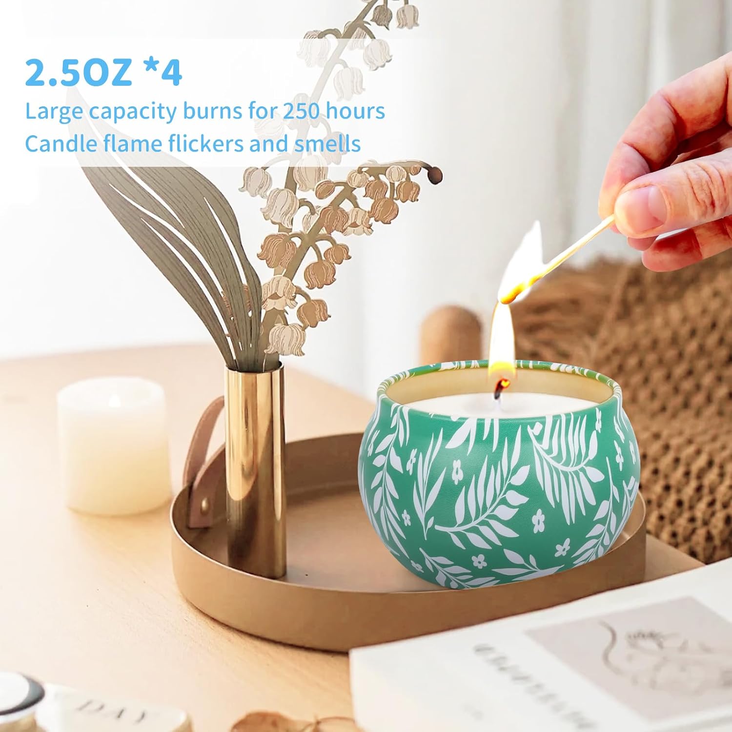 Scented Candles Bulk Gifts for Women, Aromatherapy Candle for Home Scented,Natural Soy Candle, Small Candles for 180 Hours Burning Time, Candle Set for Mother, Women, Friends and Coworkers