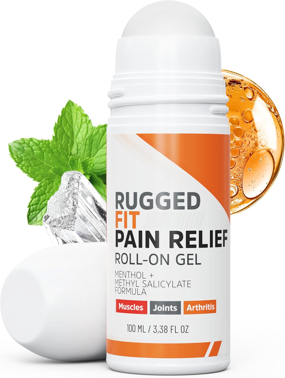 Max-Strength Pain Relief Roll-On Gel – Cold & Hot Therapy with Menthol 2% + Methyl Salicylate 10% – Fast-Absorbing, Non-Greasy for Back, Arthritis, Muscle & Joint Pain – 3.38 fl oz