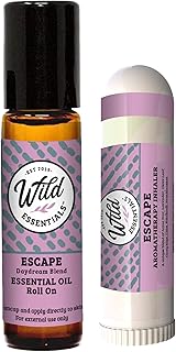 Wild Essentials Escape Essential Oil Blend 2-Pack – Roll-On & Aromatherapy Inhaler for Relaxation, Stress Relief, and Mood Support