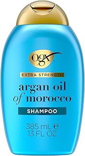 OGX Extra Strength Hydrate & Repair + Argan Oil of Morocco Shampoo for Dry, Damaged Hair, Cold-Pressed Argan Oil to Moisturize & Smooth, Paraben-Free, Sulfate-Free Surfactants, 13 Fl Oz