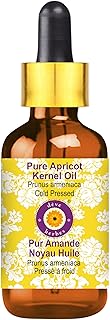 dève herbes Apricot Kernel Oil (Prunus armeniaca) with Glass Dropper | Cold Pressed | Pure | Natural | For Diluting Essential oils | Skin & Massage | Non-Sticky | Lightweight | Unisex | 30ml (1 oz)