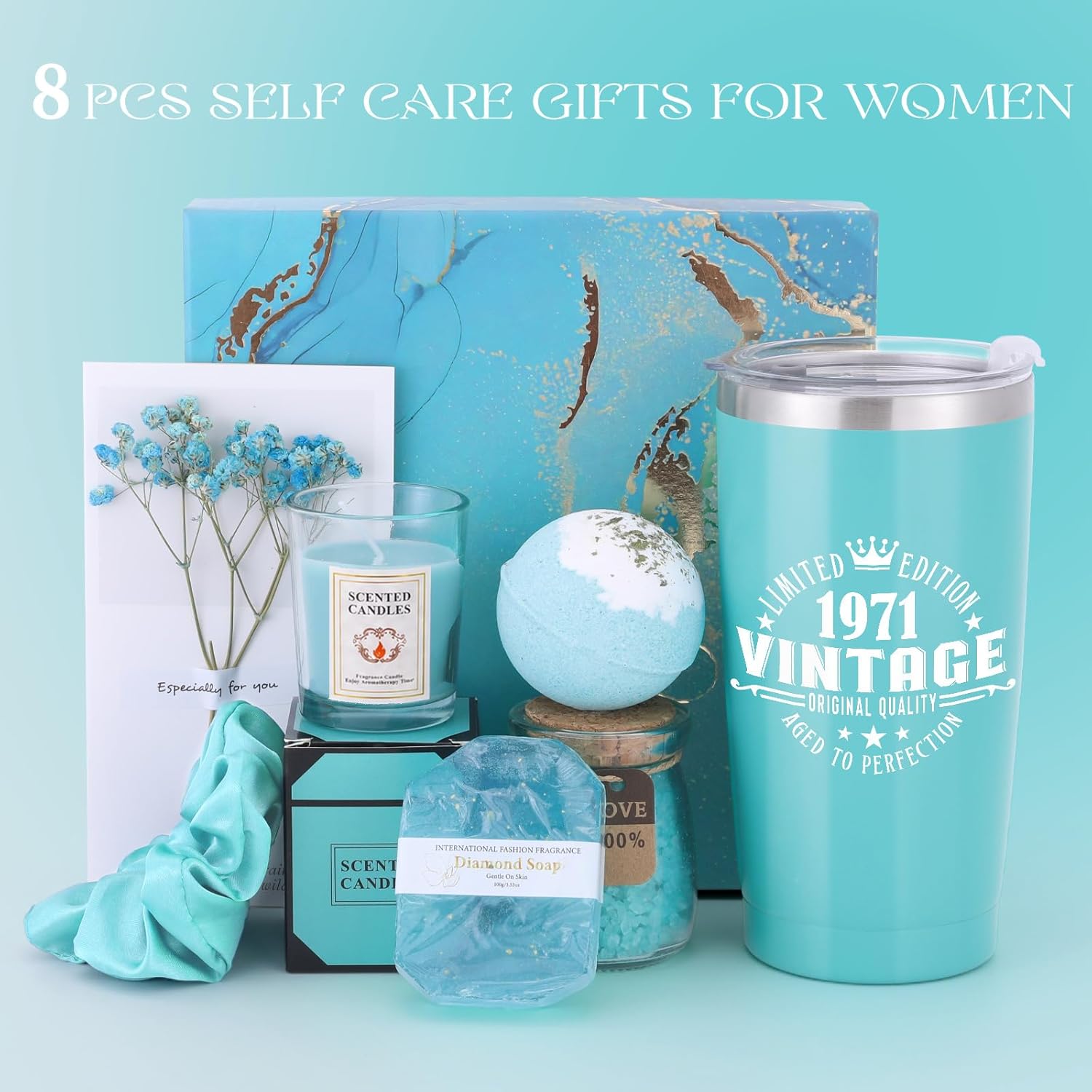 55th Birthday Gifts Women Spa Bath Basket Body Works Set For Her Lady Mom Mommy Mother in Law Grandma Wife 55 Years Old Best Vintage 1971 Birthday Christmas Thanksgiving Day Thank You Present