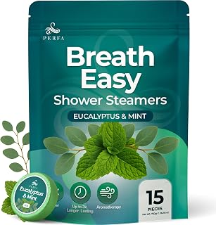 Shower Steamer with Eucalyptus Shower Bombs | 15 Extra Thick Tablets | Menthol Shower Steamers Aromatherapy | Self-Care and Body Restore Shower Steamer | Relaxing Vapor Shower Tablets by Perfa