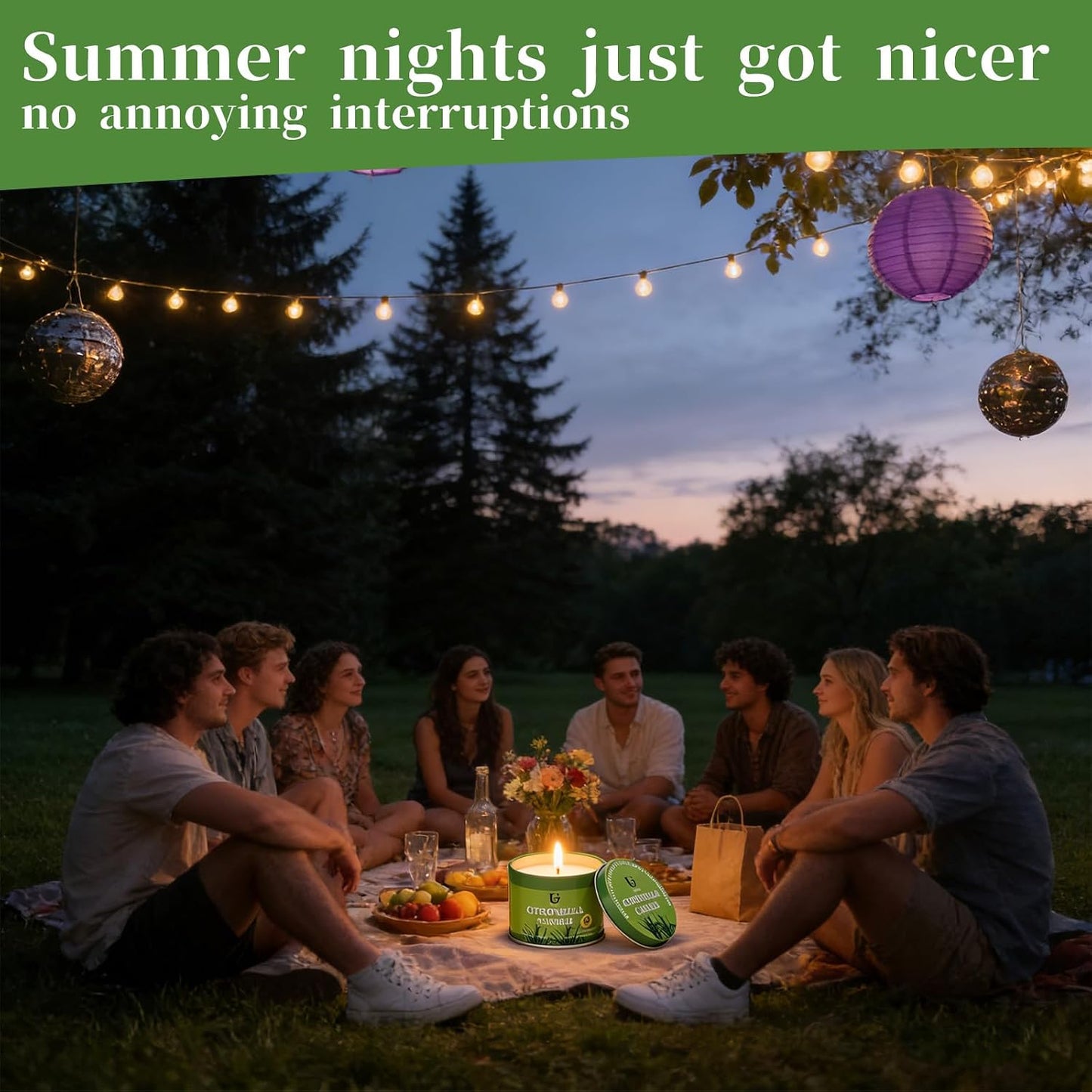 Citronella Candles Outdoor, Natural Soy Wax Outdoor Candles for Patio Backyard Garden Camping, Citronella Essential Oil Blend with Rosemary Peppermint & Lemongrass, 25 Hour Burn Time, 4Pack5.3oz
