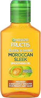 Garnier Fructis Sleek & Shine Moroccan Sleek Smoothing Oil for Frizzy, Dry Hair, Argan Oil, 3.75 Fl Oz, 1 Count (Packaging May Vary) | Moroccan Sleek