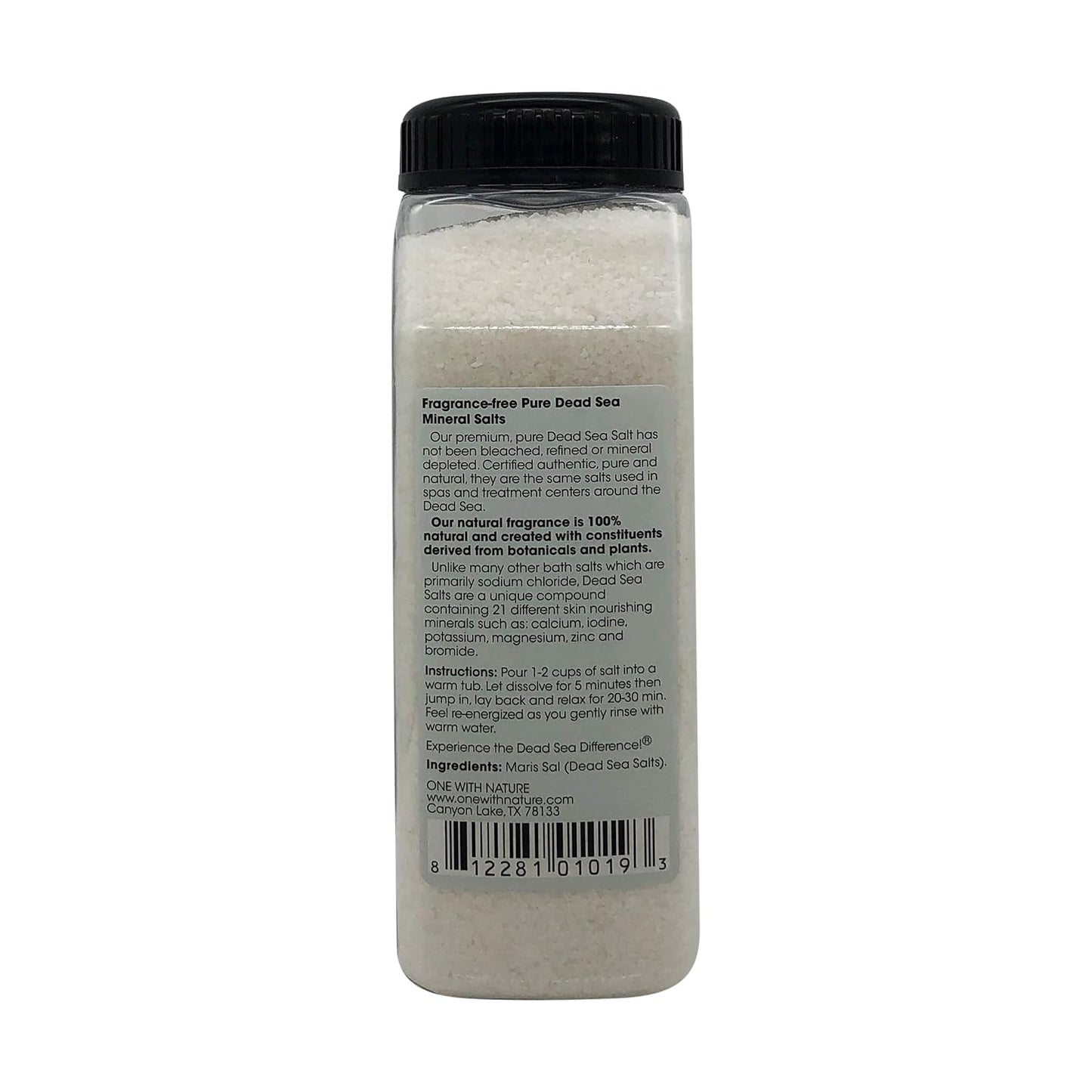 One With Nature, Bath Salts Dead Sea Fragrance Free, 32 Ounce