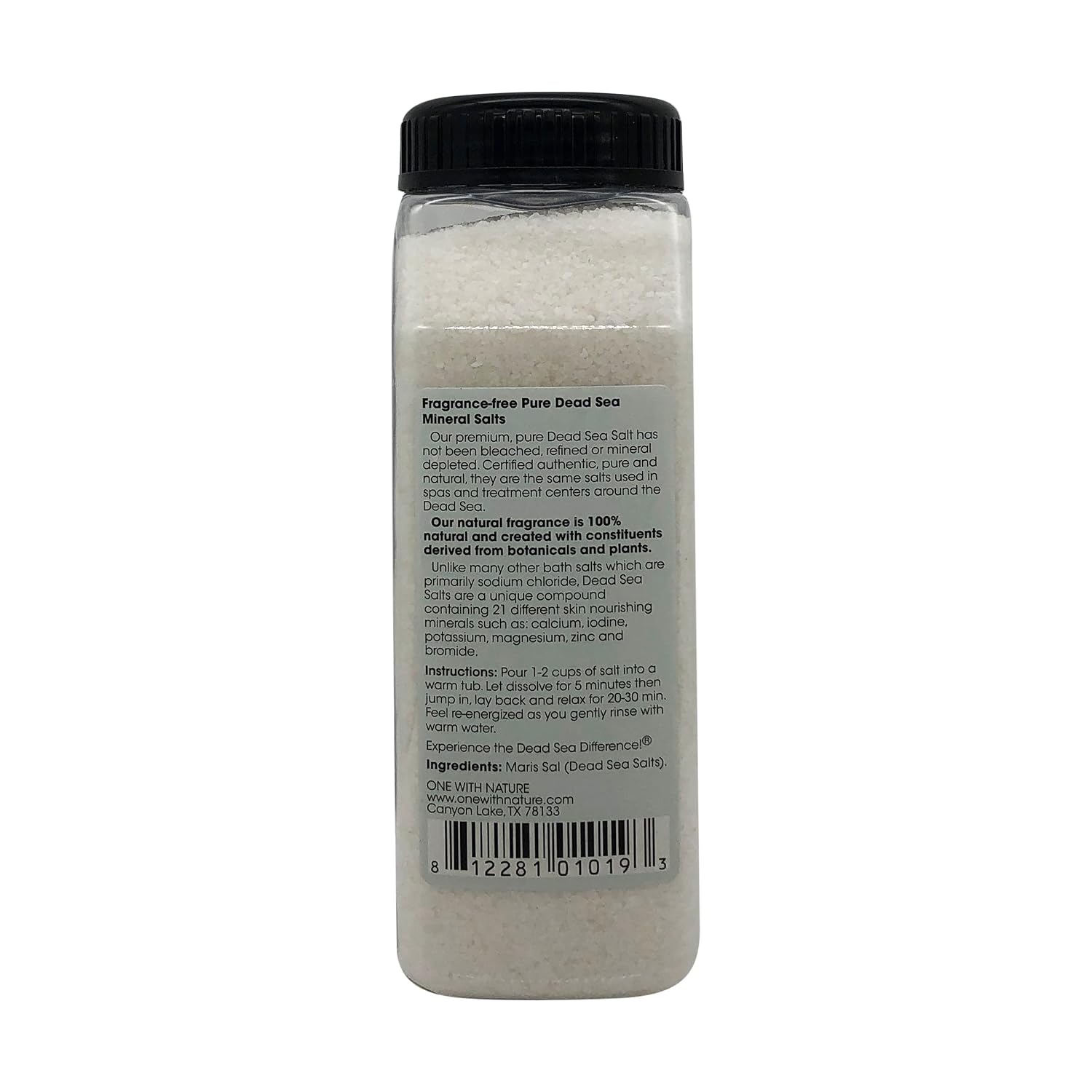 One With Nature, Bath Salts Dead Sea Fragrance Free, 32 Ounce
