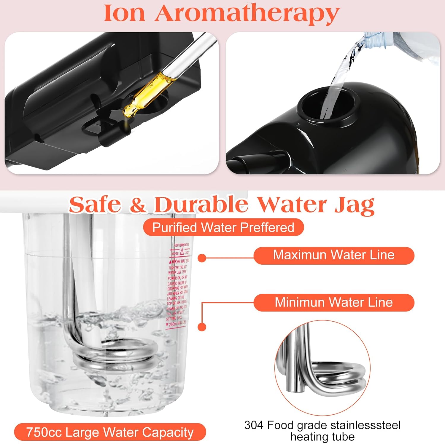 Professional Facial Steamer, Hot Mist Spray & Ozone, Timer Function, Esthetician Face Steamer for SPA at Home & Salon, Black