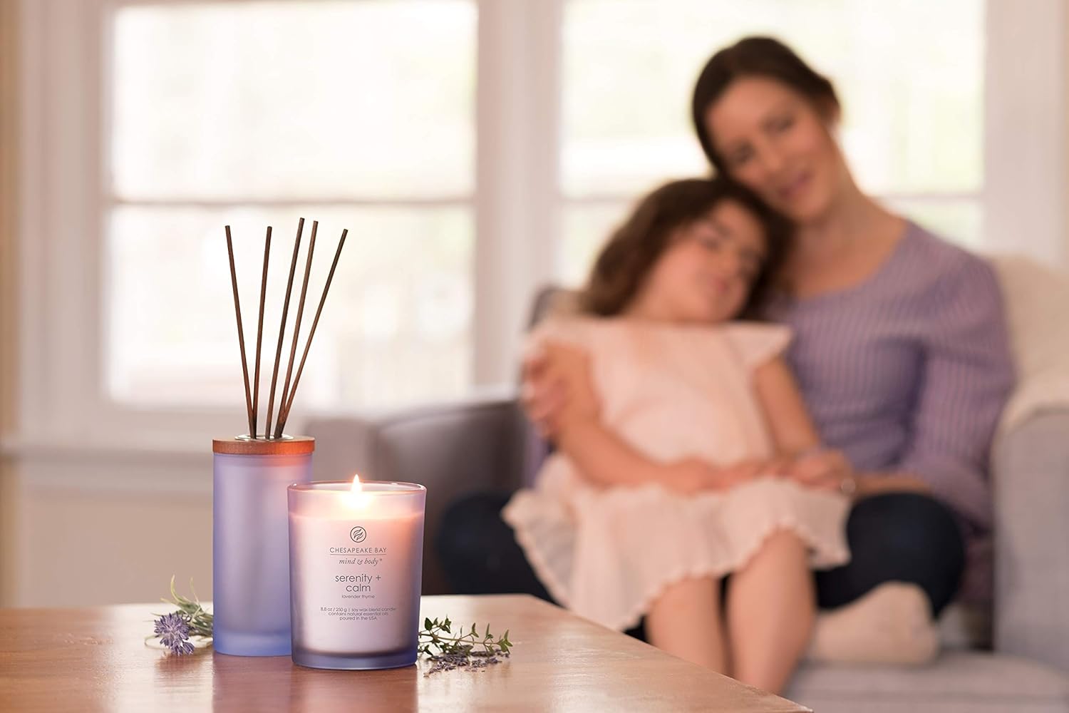 Chesapeake Bay Candle Scented Candle Serenity + Calm (Lavender Thyme) Coffee Table Home Décor