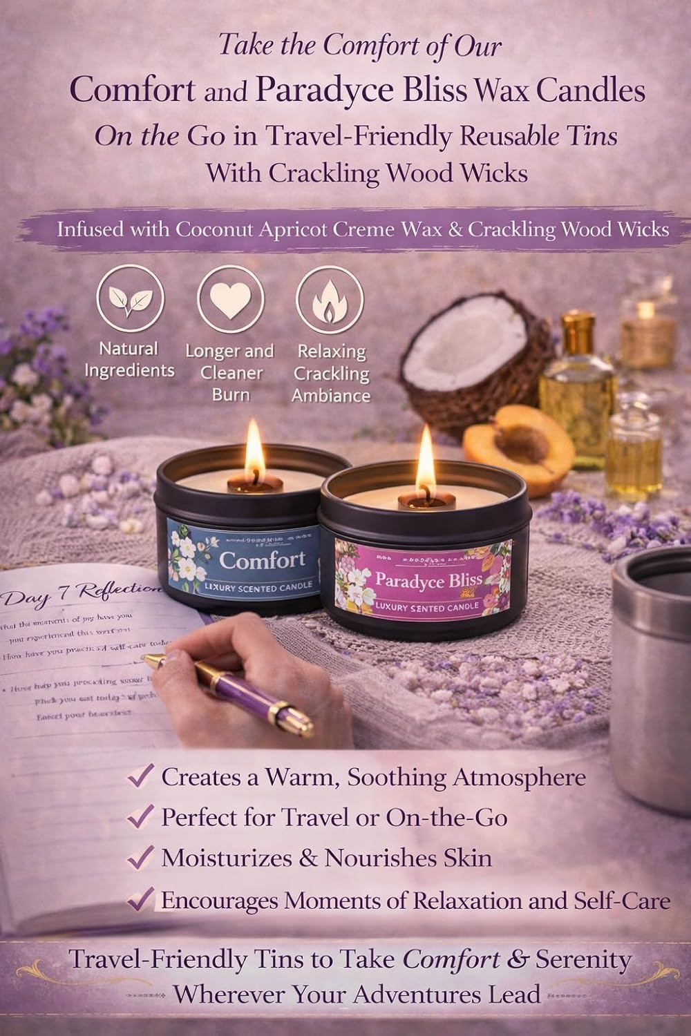 Moments of Me® Week 4 I Renew Ritual Bundle | Paradyce Bliss Candle & Comfort Bath Salt Set | Aromatherapy Self-Care Kit for Renewal, Relaxation & Emotional Reset