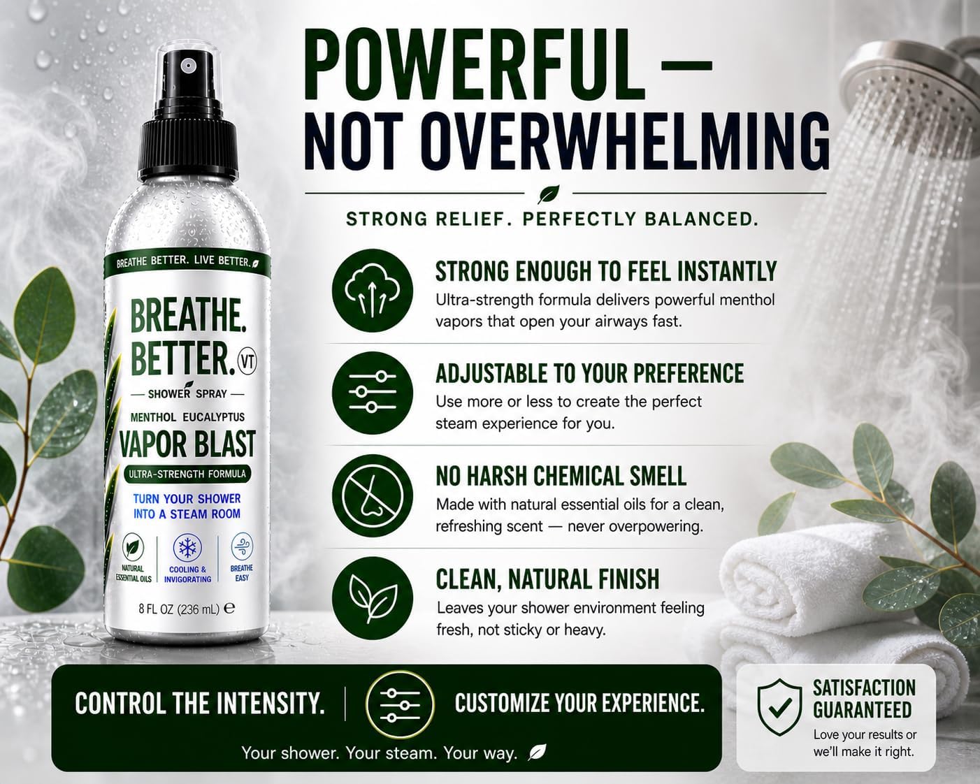 Vapor Blast - Menthol Eucalyptus Shower Steam Spray – Aromatherapy Mist – 4 oz