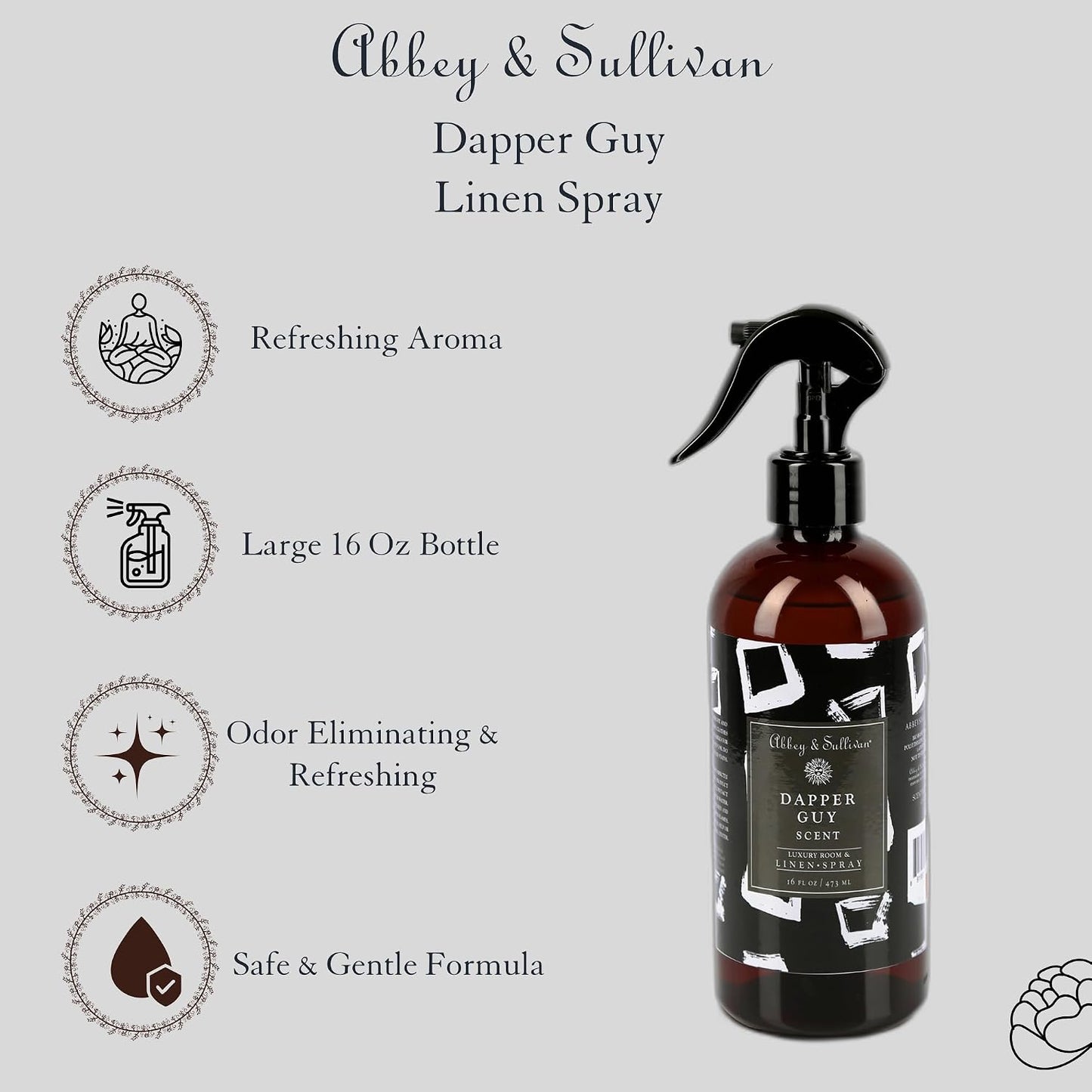Abbey & Sullivan Linen Spray, Dapper Guy, 16 oz